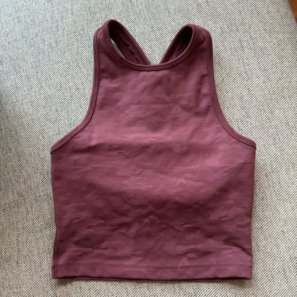 Beyond Yoga Anthropologie Camo Jacquard Studio Cropped Tank Size XS